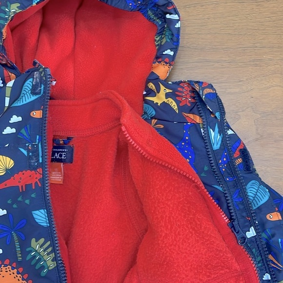THE CHILDRENS PLACE 3-in-1 Winter Fleece Hooded Fleece Lined Dinosaur Jacket - Picture 2 of 2